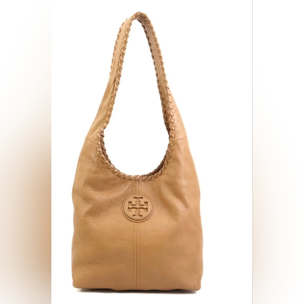 Tory Burch Tan Leather Hobo Marion Purse Bag Tote